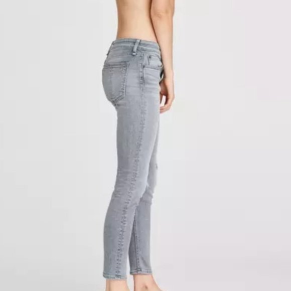 Rag & Bone Cate Mid-Rise Ankle Skinny Jean Light Grey Distressed 25 - Picture 13 of 13